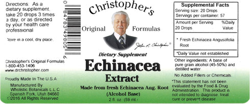 Dr. Christopher's Echinacea Angustifolia Root Alcohol Extract, 2 oz
