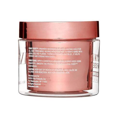 KISS COLORS & CARE Maximum Hold Edge Fixer - Non-Greasy Gel Formula with Biotin B7, 24 Hour Hold, Sweet Peach Scent
