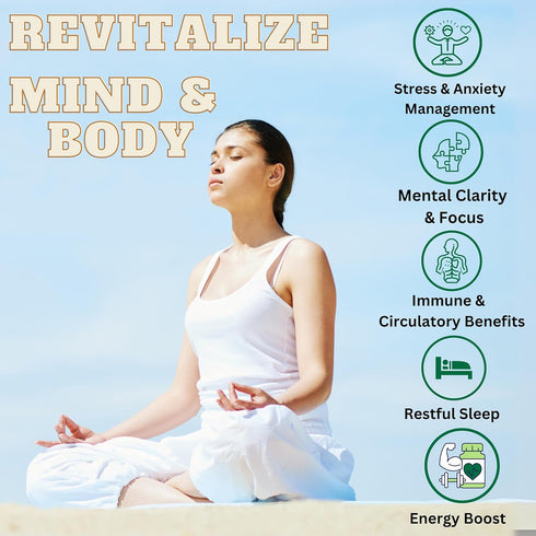 ME GUSTA HEALTH 1300mg, Immune 90 Ashwagandha Root Powder Capsules Capsule Metabolism Support for Women and Men, & Mood