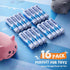 Ruko 16 Pack, 1.5V 10 1701 AAA Alkaline Batteries Long-Lasting Triple A Batteries with Years Shelf Life, Leak-Proof