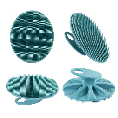 INNERNEED Soft Silicone Body Cleansing Brush, Gentle Exfoliating Shower Scrubber for All Skin Types (Dark Green)