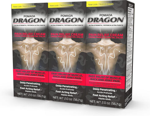 Dragon Ultra Strength Pain Relief Cream for Muscle, Back, and Joint Pain, 2 Ounce (Pack of 3)