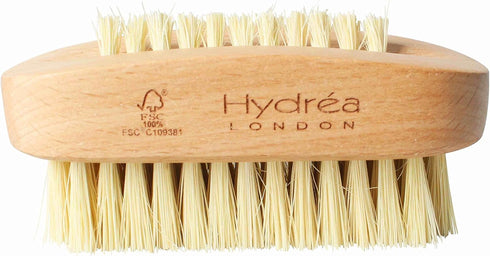 Hydrea London Dual-Sided Nail Brush with Cactus Bristles and Beechwood Hard Strength