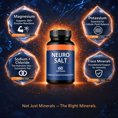 Vivikig 60 Count (1) Neuro Salt Capsules, Daily Mineral & Electrolyte Support, Clean Formula for Hydration & Balance