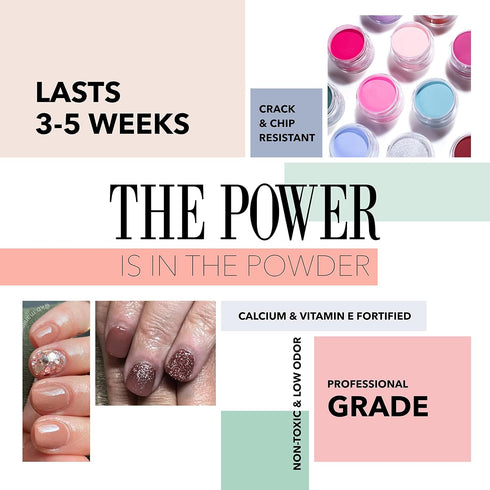 Revel Nail Dip Powder - Brown Nude Chip Resistant Nail Polish with Vitamin E and Calcium, DIY Manicure