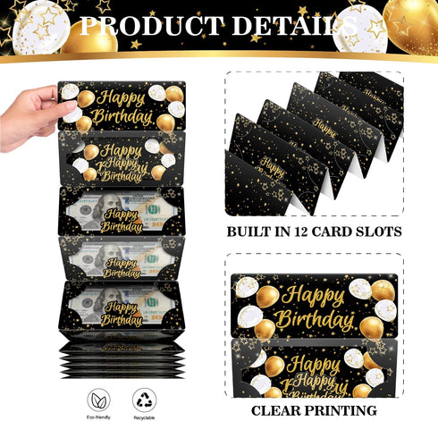 ysmile Birthday Money Holder Envelope for Cash Gift with Greeting Card for Boy Girl Women Men Surprise Box with Clear