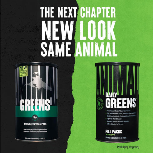 Animal Daily Greens Pill Packs - 30 Day Supply - Convenient Prebiotic and Probiotic Superfood Blend for Superior
