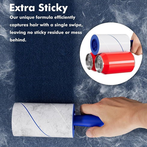 Lint Rollers for Pet Hair - Extra Sticky, 1320 Sheets (12 Refills Mega Value Set) for Clothes, Furniture, Carpet