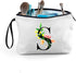 Personalized Makeup Bag, Gifts for Mom Birthday, Initial Gifts for Women with Mirror, Unique Sisters Gifts, (S)