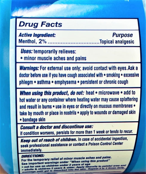 Pain Relieving Gel, 2% Menthol, 7 Ounce, 1 Count