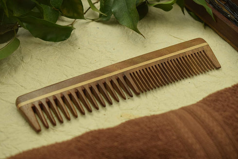 SVATV Handcrafted Rosewood Comb for Thick, Curly & Wavy Hair, Eco-friendly Wide Tooth Grooming Comb