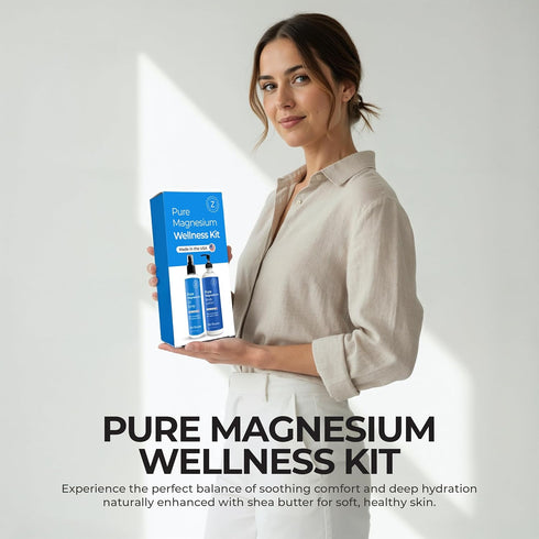 Set Zen Routine Magnesium Spray + Lotion Relaxing & Soothing Body Care for Daily Use Unscented, Non-Greasy, Less Itch