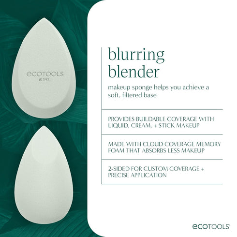 EcoTools Blurring Blender Makeup Sponge for Liquid & Cream Foundation, Eco-Friendly & Vegan