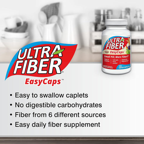Caplets - Small Pill with More Fiber, 150ct, Fiber Support for Regularity