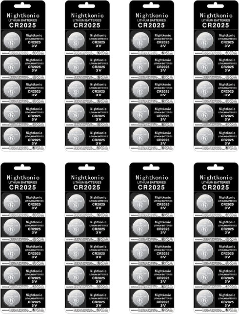 40 - CR2025 Battery, 3v Lithium Button Cell Coin Batteries