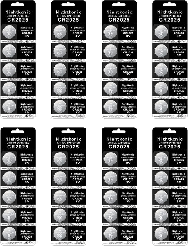 40 - CR2025 Battery, 3v Lithium Button Cell Coin Batteries