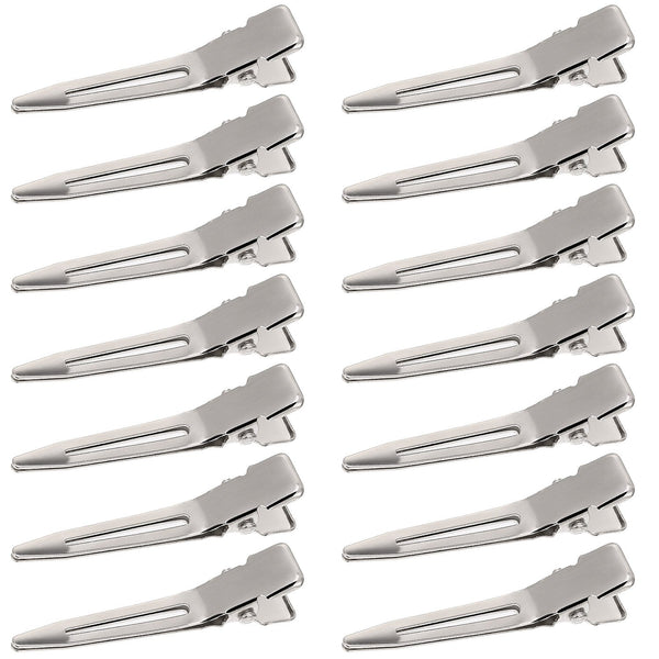 Hicarer 1.75 Inches Single Prong Hair Clips, 50 Pack - Durable Metal Alligator Clips for Hair Extensions, Dreads, Pin