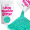 Hemway Premium Ultra Sparkle Glitter, Turquoise Blue Holographic Metallic Flake for Arts Crafts, 100g