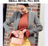 Pink Metal Pill Box Daily, Single Waterproof Travel Container for Purse, Cute Pill Holder Organizer, Big Size