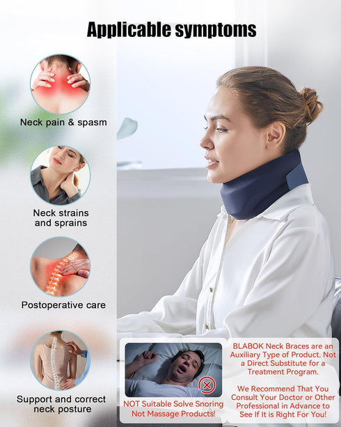 Neck Brace for Sleeping - Cervical Collar Relief Neck Pain and Neck Support Soft Foam Wraps Keep Vertebrae Stable