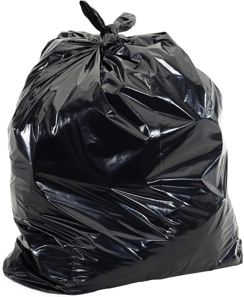 Aluf Plastics RCT-60 Star Sealed Coreless Rolls (60 gal, Pack of 100) - Black Polyethylene with E-Z Tie Flap Closure