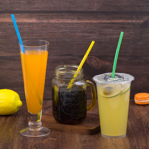 100 Pcs Colorful Flexible Plastic Bendy Straws, Disposable, 10.2" Long, 0.23'' Diameter, BPA-Free