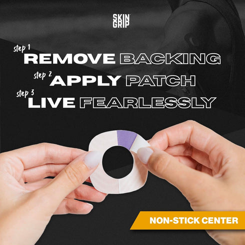 Skin Grip Adhesive Patches for Dexcom G7 & Stelo CGM, Waterproof & Sweatproof Cover, 20 Pack, Purple