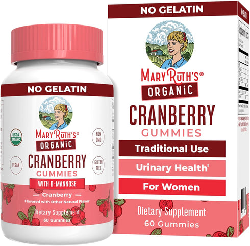 Organic Cranberry Gummies by MaryRuth's - 500mg Cranberry Supplement for Urinary Tract Health, 30 Servings