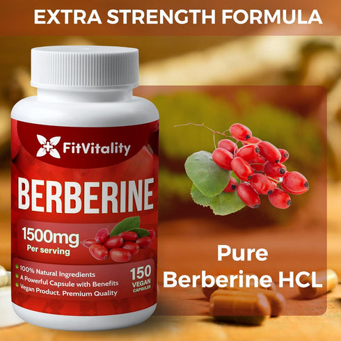 Premium Berberine Supplement 1500mg - 150 Capsules | 100% Pure, Immune System Support, Non-GMO, Gluten-Free