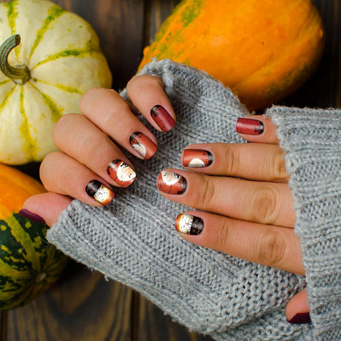 TailaiMei 12 Sheets Halloween Nail Wraps Stickers - Nail Polish Strips Self-Adhesive Full Wraps with 2 pcs Nail Files