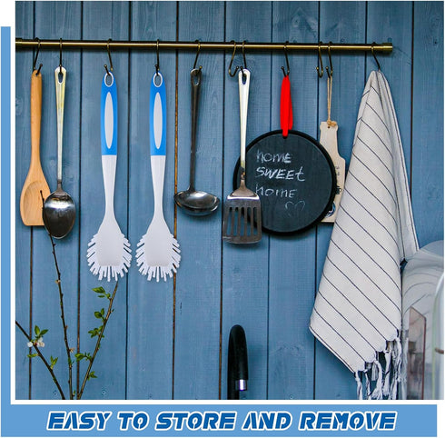 Hsei 6 11 Inch Pcs Blue Kitchen Scrub Dish Brush Bulk with Handle Cleaning Dish Scrubber with Stiff Bristles Washing
