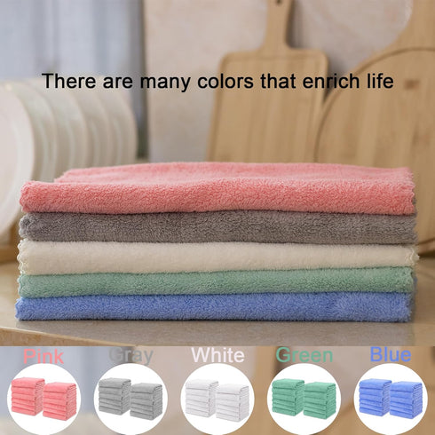 kimteny Kitchen Cloth Dish Towels, 13x28 Inches Premium Dishcloths, Super Absorbent Coral Velvet Microfiber Cleaning