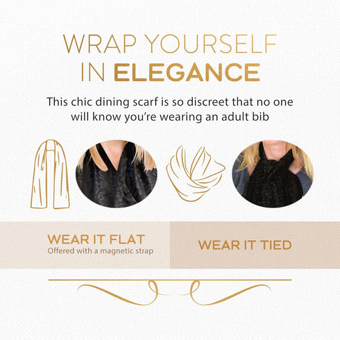 Stain Resistant Adult Bib Dining Scarf for Easy Cleanup