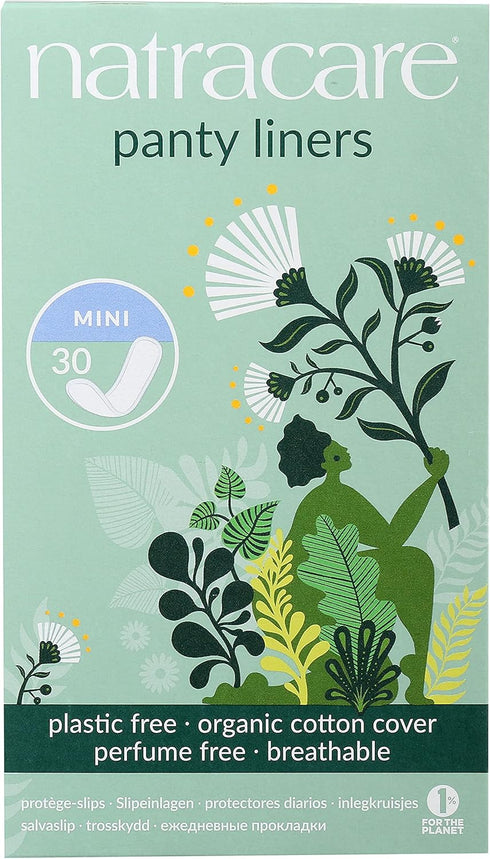 NATRACARE Mini Pant Liners, Unscented, Pack of 30