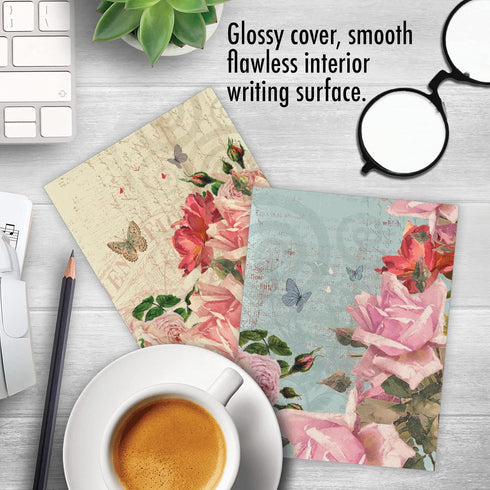 The Best Card Company - 10 Boxed Note Cards with Flowers - Blank Assorted Floral Notecards Bulk (4 x 5.12 Inch)