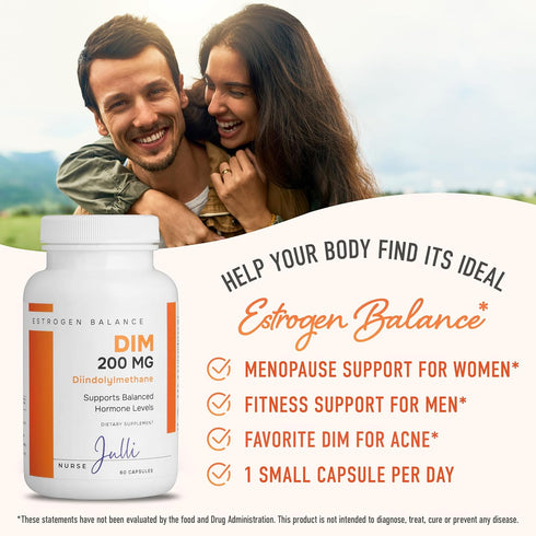 DIM Supplement 200mg, Estrogen Balance for Men and Women, 60 Ct, Hormonal Support