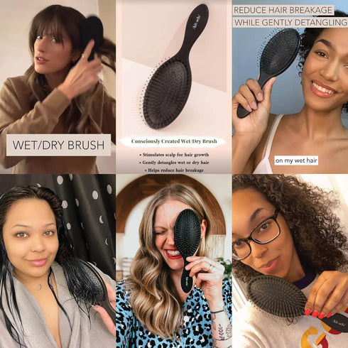Kitsch Detangler Hair Brush for Wet and Dry Hair, Flexible Bristles for Curly or Straight Hair, for Adults & Kids