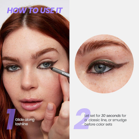 Wonderskin 1440 Longwear Brown Eyeliner Pencils, Waterproof Eye Makeup, Long Lasting Smudge Proof (Brown Sugar)