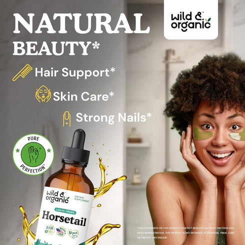 Horsetail Horsetail 4 oz Wild & Organic Herb Tincture - Hair Skin and Nails Support - Liquid Supplement - Vegan, Sugar