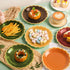 Tiangrid 48 9 Inch 6 Pcs Green and Brown Paper Plates Gradient Woodland Scalloped Paper Plates Disposable Dinner