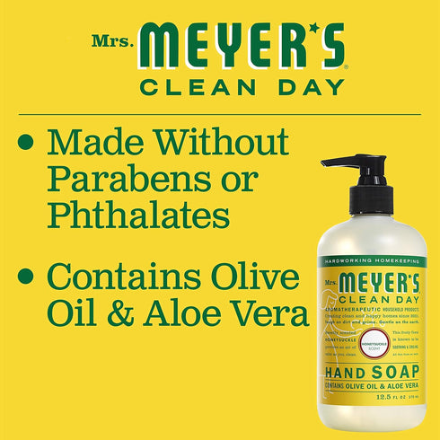 Set, 3 Mrs. MEYER'S Kitchen Dish Soap, Hand Soap, and Multi-Surface Cleaner, CT (Honeysuckle)