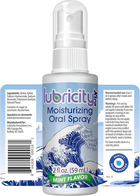 Dry Mouth Spray - Hyaluronic Acid and Xylitol, Mint Flavor Saliva Substitute Oral Spray for Dry Mouth
