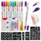 HAWINK Temporary Tattoo Markers for Skin, 10 Body Markers + 56 Large Tattoo Stencils for Kids and Adults, Dual-End Pens