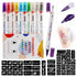 HAWINK Temporary Tattoo Markers for Skin, 10 Body Markers + 56 Large Tattoo Stencils for Kids and Adults, Dual-End Pens