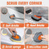 eazer 4-in-1 Long-Handled Tub Scrubber, Versatile Bathroom Cleaning Brush, Ideal for Shower, Tub, and Bathroom