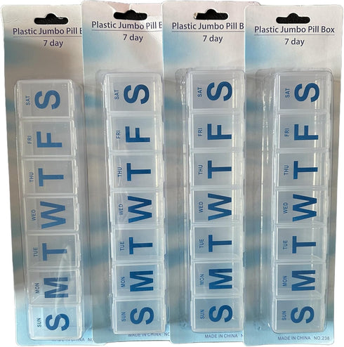 Sapphirem Weekly 7-Day Pill Organizer Travel Daily Pill Case Portable Medicine Organizer &