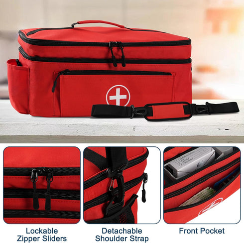 TGCUR Medicine Organizer and Storage Bag Empty, Family First Aid Box, Pill Bottle Organizer Bag for Emergency