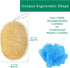 Natural Loofah Exfoliating Sponge, 3 Pack Organic Body Scrubber for Shower