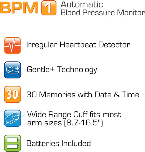 Microlife Series 200 Automatic Upper Arm Blood Pressure Monitor, Wide-Range Cuff Fits Most Adult Arms, Compact Digital