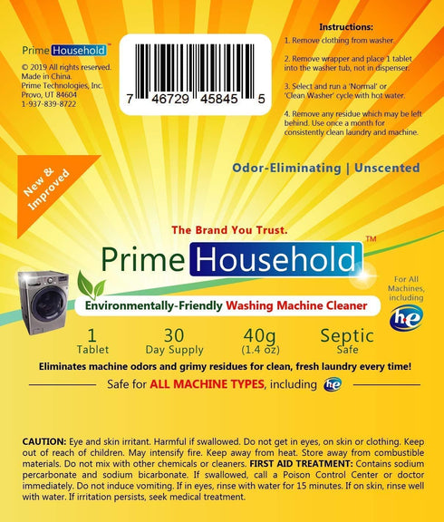Eco-Friendly Washing Machine Cleaner, 8-XL-Tablets